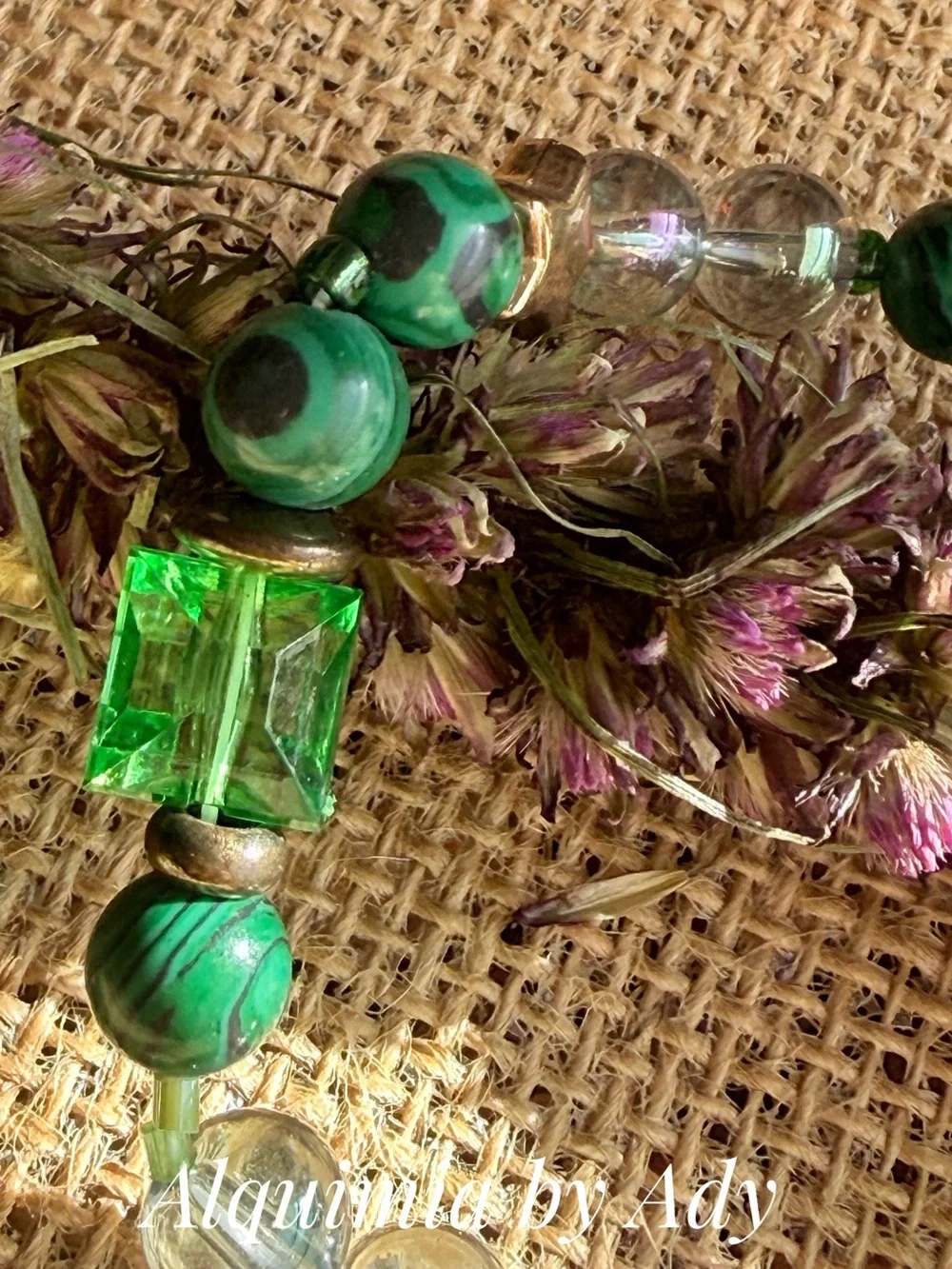 Aura Quartz + malachite bracelet /protection for Capricorn ♑️
